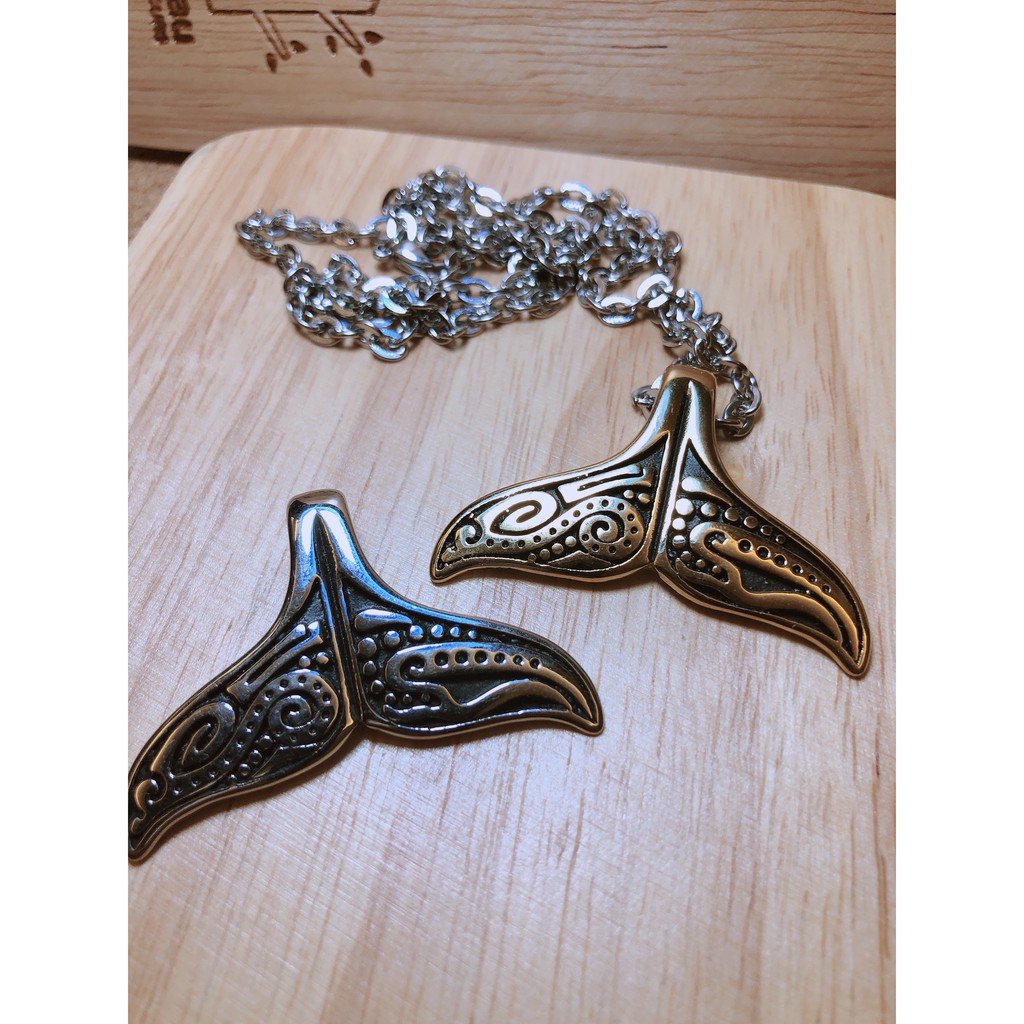 北歐鯨魚尾巴吊墜項鍊維京項鍊潮男百搭項鍊個性經典男女士魚尾項鍊鈦鋼吊墜不銹鋼 蝦皮購物