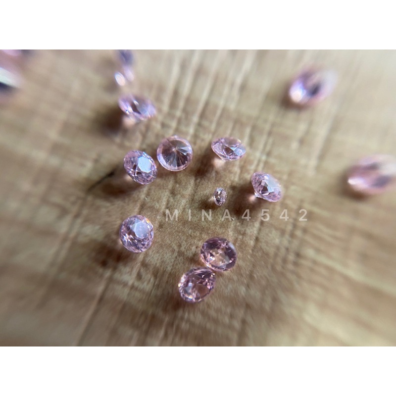 AAAAA級高品質粉紅鋯石 蘇聯鑽 CZ鑽 1mm 2mm 2.5mm 裸石 補鑽 鑽球 素材 貼鑽 粉色