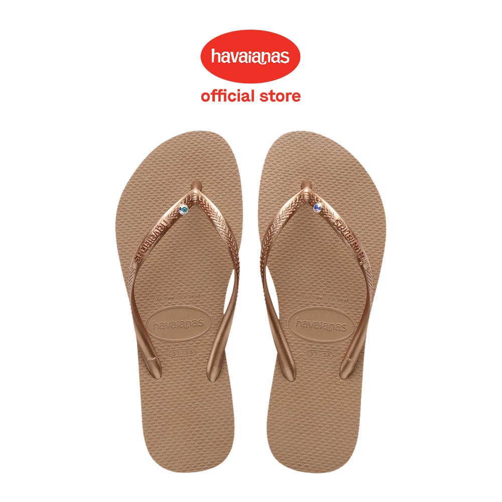 Havaianas 哈瓦仕 拖鞋 夾腳拖 水鑽 玫瑰金 Slim Crystal SW II 4145651-3581W