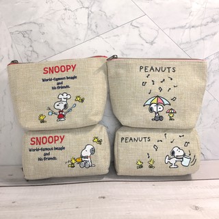 日本 史努比 4款 棉麻刺繡 化妝包 面紙包 洗漱包盥洗包 小物收納包 零錢包 萬用包收納袋 Snoopy 生日禮物