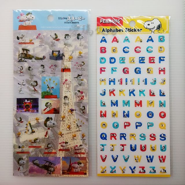 愛瑪文房 Peanuts Snoopy 史努比透明貼紙英文字母飛行員 蝦皮購物