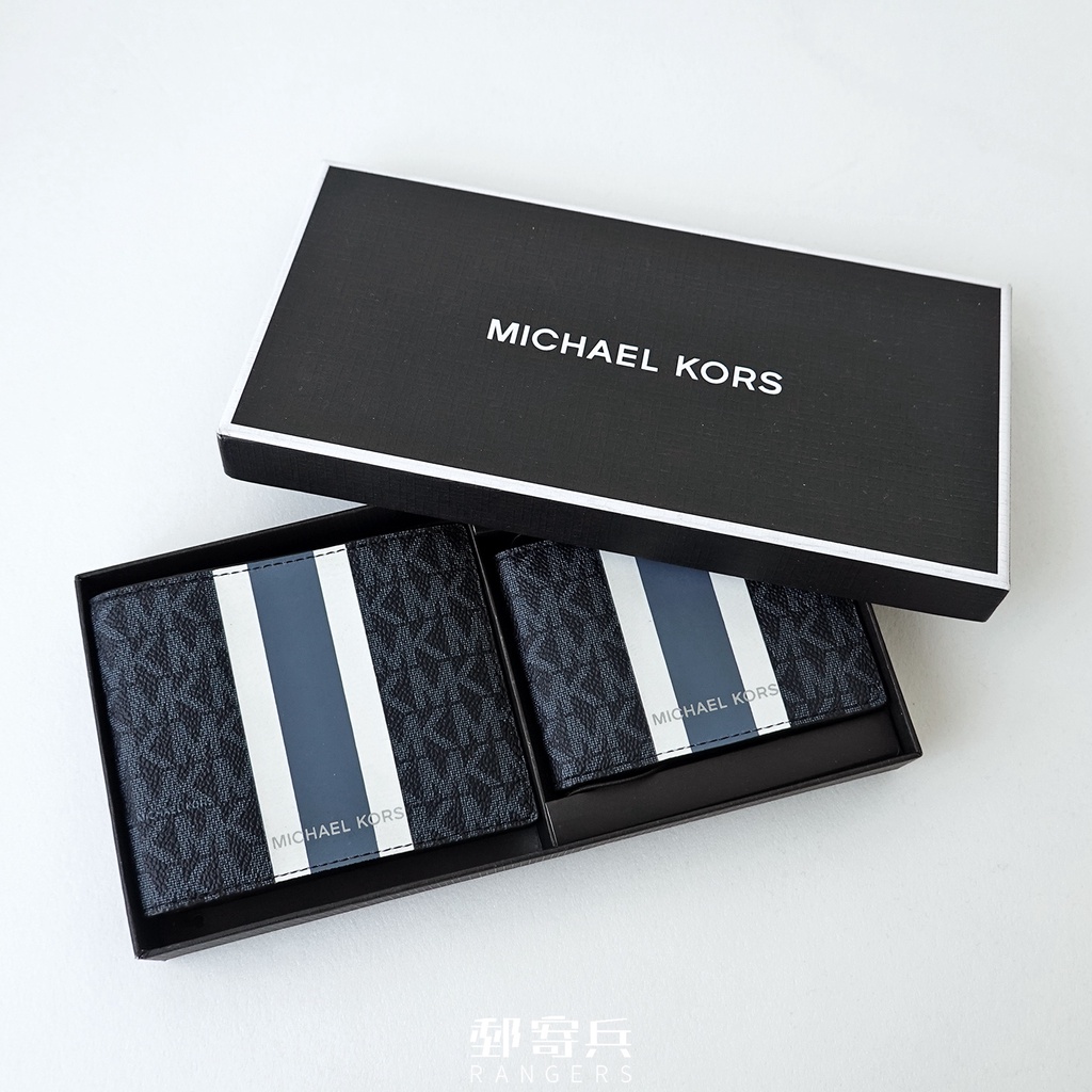 [現貨] Michael Kors MK 男用 8卡短夾 3合1 皮夾卡片夾禮盒組 194391925872