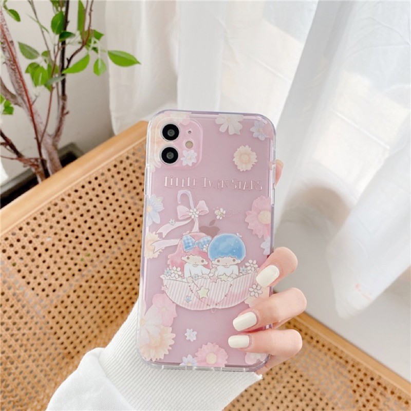 三麗鷗 雙子星 iPhone 12 Pro Max 手機殼 手機套 粉紅透明