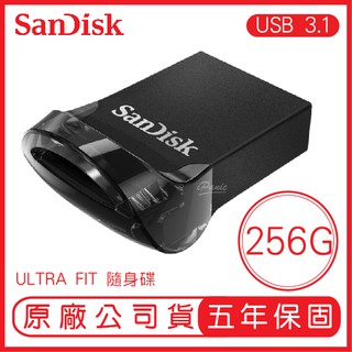 SANDISK 256G ULTRA Fit USB3.1 隨身碟 CZ430 130MB 公司貨 256GB