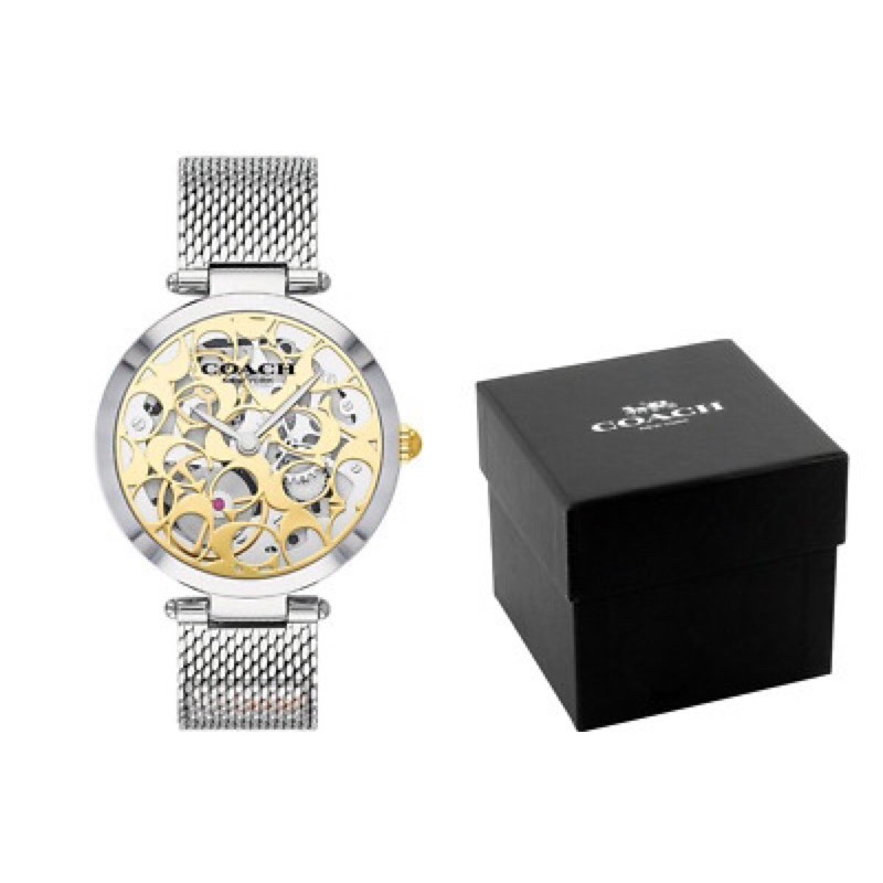 COACH 14503596 女款銀色鏤空手錶-附盒子