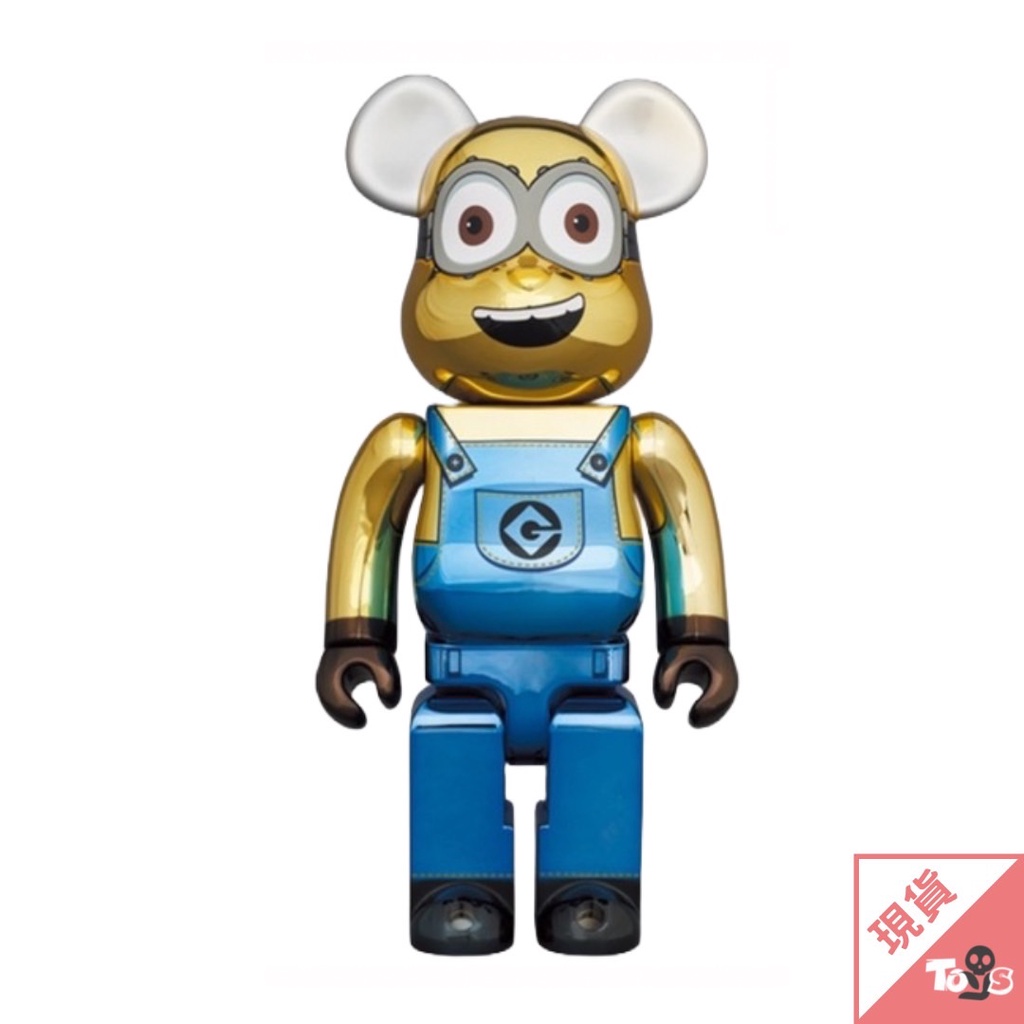 （現貨）BEARBRICK DAVE CHROME 電鍍 小小兵 戴夫 1000％ 正版 大娃 玩具有毒