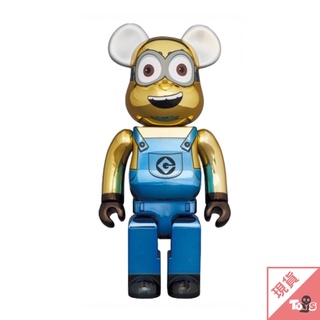 （現貨）BEARBRICK DAVE CHROME 電鍍 小小兵 戴夫 1000％ 正版 大娃 玩具有毒