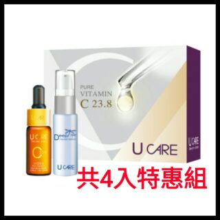 U Care 左旋C23.8高濃縮純液10ml+膠原精純乳20ml(各2入組）