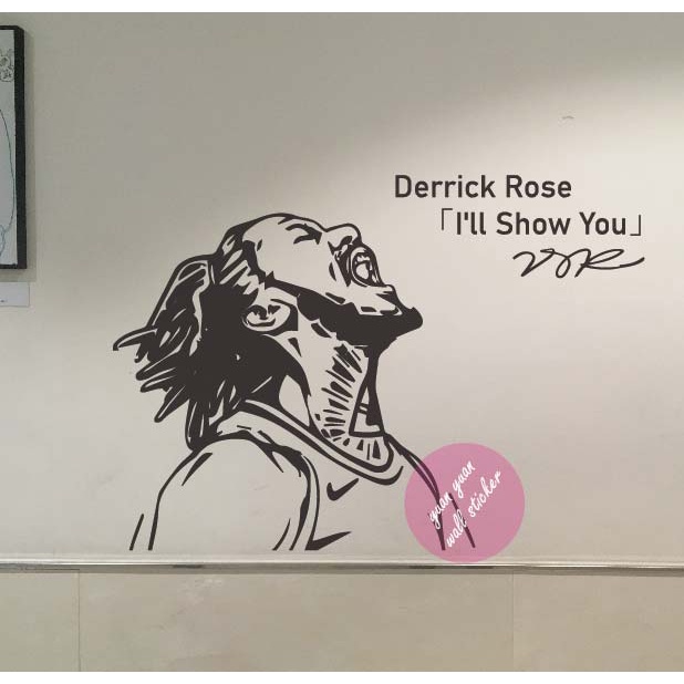 【源遠】 Derrick Rose頭像吶喊【P-75】壁貼 NBA 公牛 1 飆風玫瑰 尼克 貼紙 裝飾 勵志 重生
