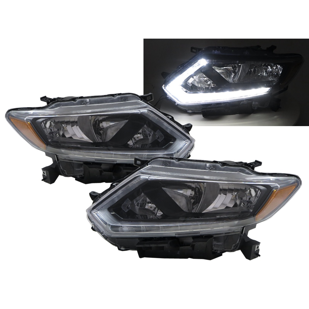 卡嗶車燈 適用 NISSAN 日產 X-Trail 2013-2016 五門車 LED導光條 大燈
