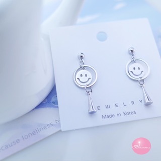 韓國 韓國微笑造型 925銀針 針式 夾式 耳環 台灣現貨 【Bonjouracc】