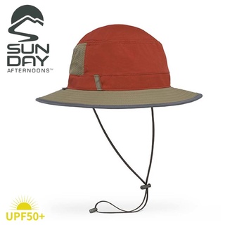 【Sunday Afternoons 美國 抗UV防曬透氣圓桶帽《赤紅》】SAS2B03546B/遮陽帽/防曬帽
