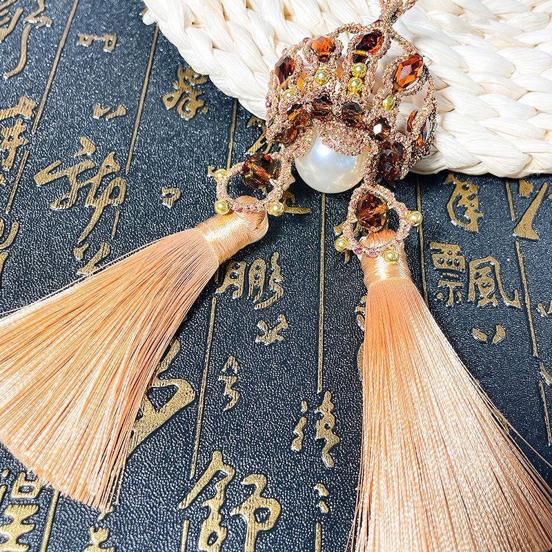 鑰匙挂件 刀馬旦鳳冠手工編織琳瑯花嫁diy材料包手機鑰匙扣掛件包包吊墜 蝦皮購物