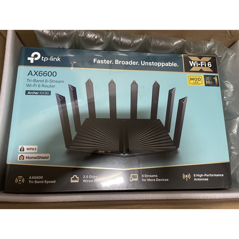 TP-Link Archer AX90 AX6600 wifi 6-802.11ax Gigabit網路分享路由器