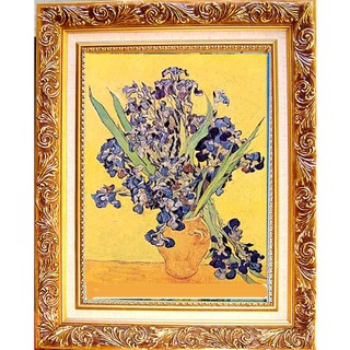 【中幅】黃瓶中鳶尾花-Vincent 梵谷 名畫 壁飾 掛畫 50x40cm