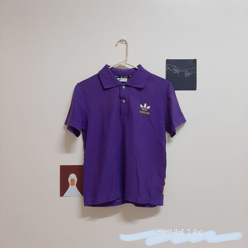 二手/Adidas 愛迪達 紫色 有領 短袖T恤