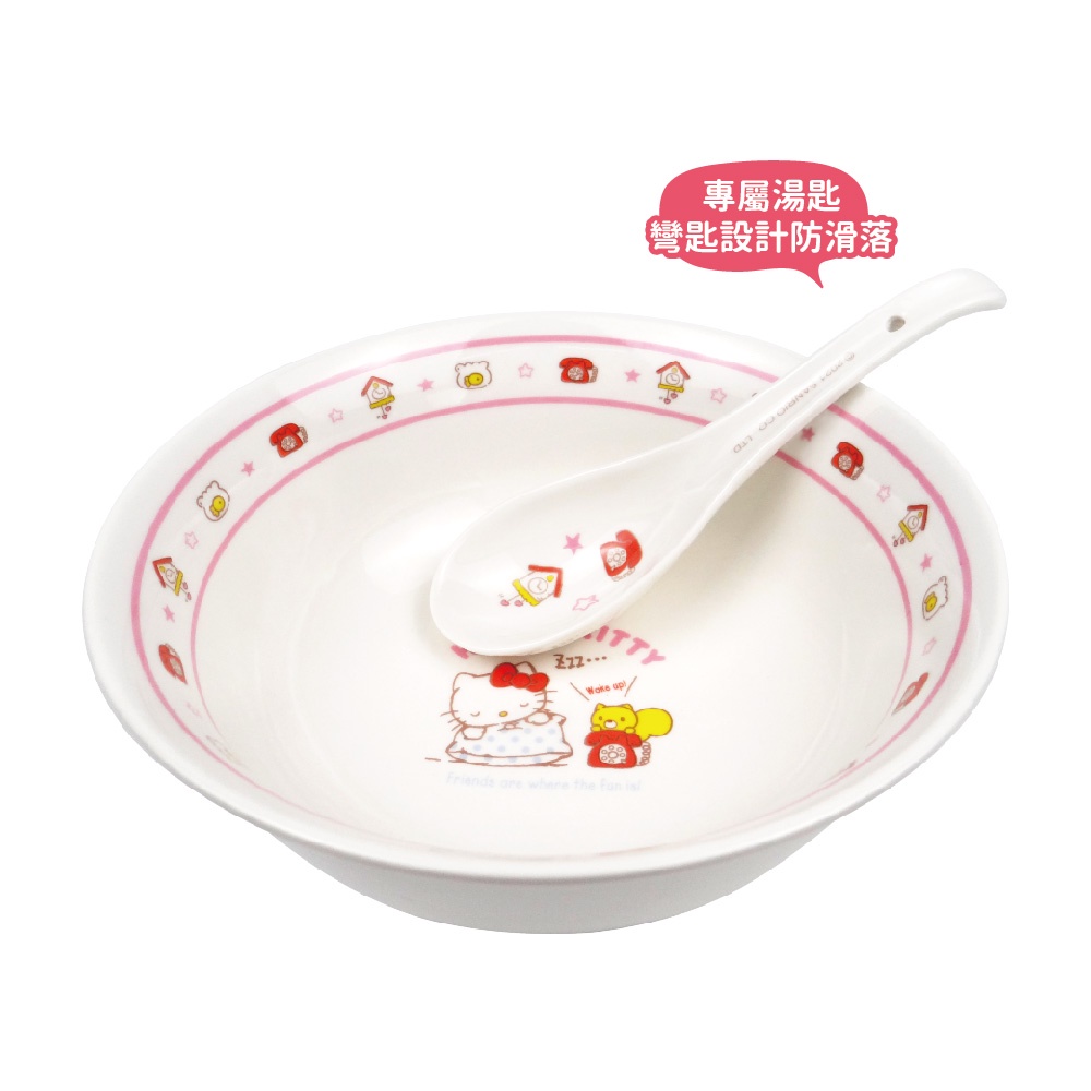 【Sanrio三麗鷗】Hello Kitty 拉麵碗(附湯匙)-電話 (大容量:750ml)
