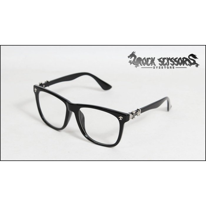 Rock scissors一中店 [韓國製] chrome hearts感-日式簡約百搭造型 黑框粗框大方框眼鏡