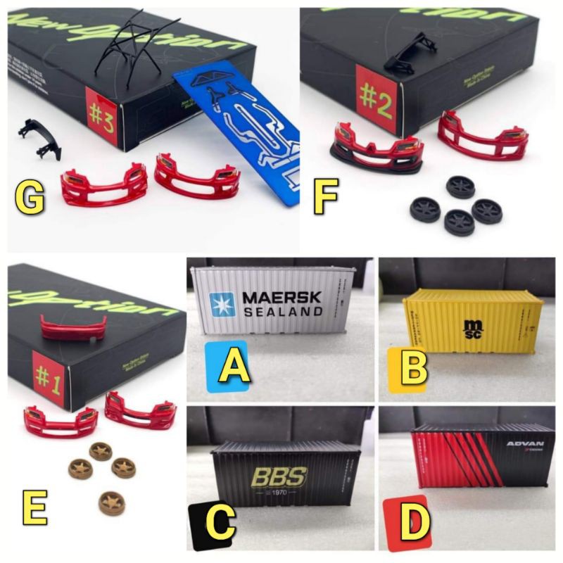 內有現貨 ◇ 1/64 合金貨櫃 可開門 可放車 場景用 YES EVO 空力套件 大包 套件組