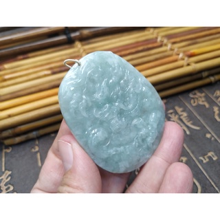 【禾賢行】天然翡翠.緬甸玉.滿色豆綠巧雕-龍牌/龍騰九霄.項鍊.玉珮.ZGDWL024811