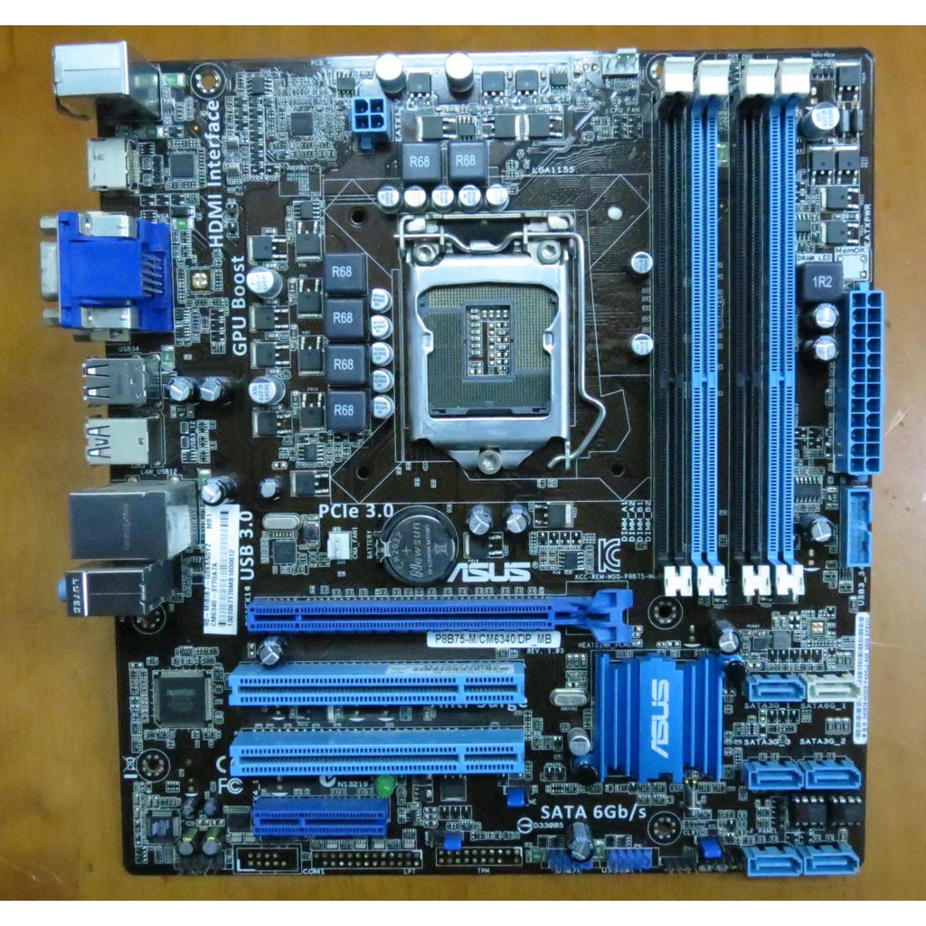 ASUS 華碩 P8B75-M/CM6340/DP_MB/1155腳位/ Micro-ATX桌上型主機板