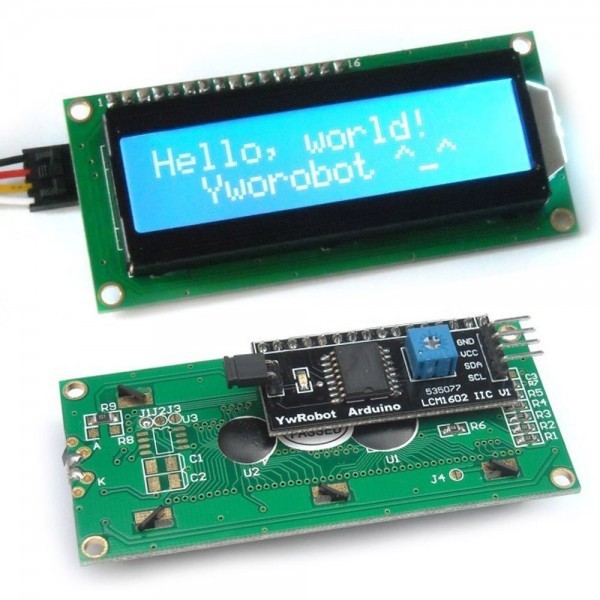 現貨 Arduino IIC/I2C 1602 LCD 藍色背光液晶模塊 藍底白字