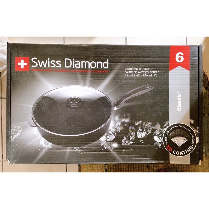 （原物全新）Swiss Diamond 瑞士鑽石鍋 深煎鍋 28cm/型號XD6728c