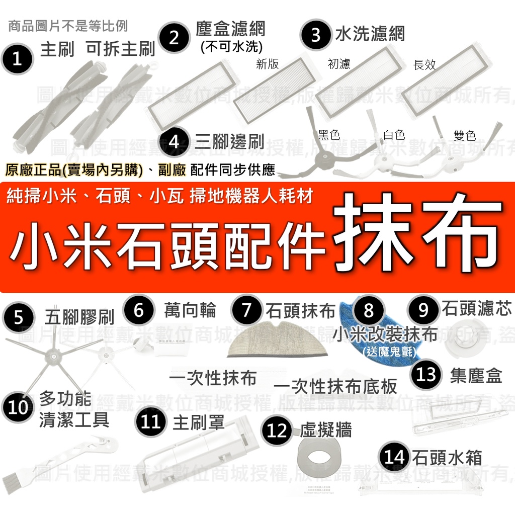 副廠 滿額免運 小米 石頭 小瓦 米家 掃地機器人 掃拖機器人 掃地機 配件 耗材 水箱 全濕 全版 滿檔 抹布 拖布