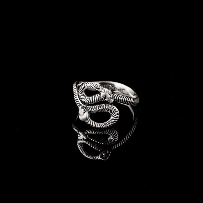 【JK銀飾】雙頭蛇 ／925純銀 戒指