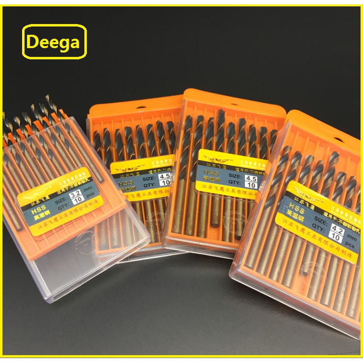 Deega鑽咀 鑽頭 直柄高速鋼不鏽鋼合金麻花鑽頭HSS高速鑽1-13mm 1.1mm 1.2mm 1.3mm