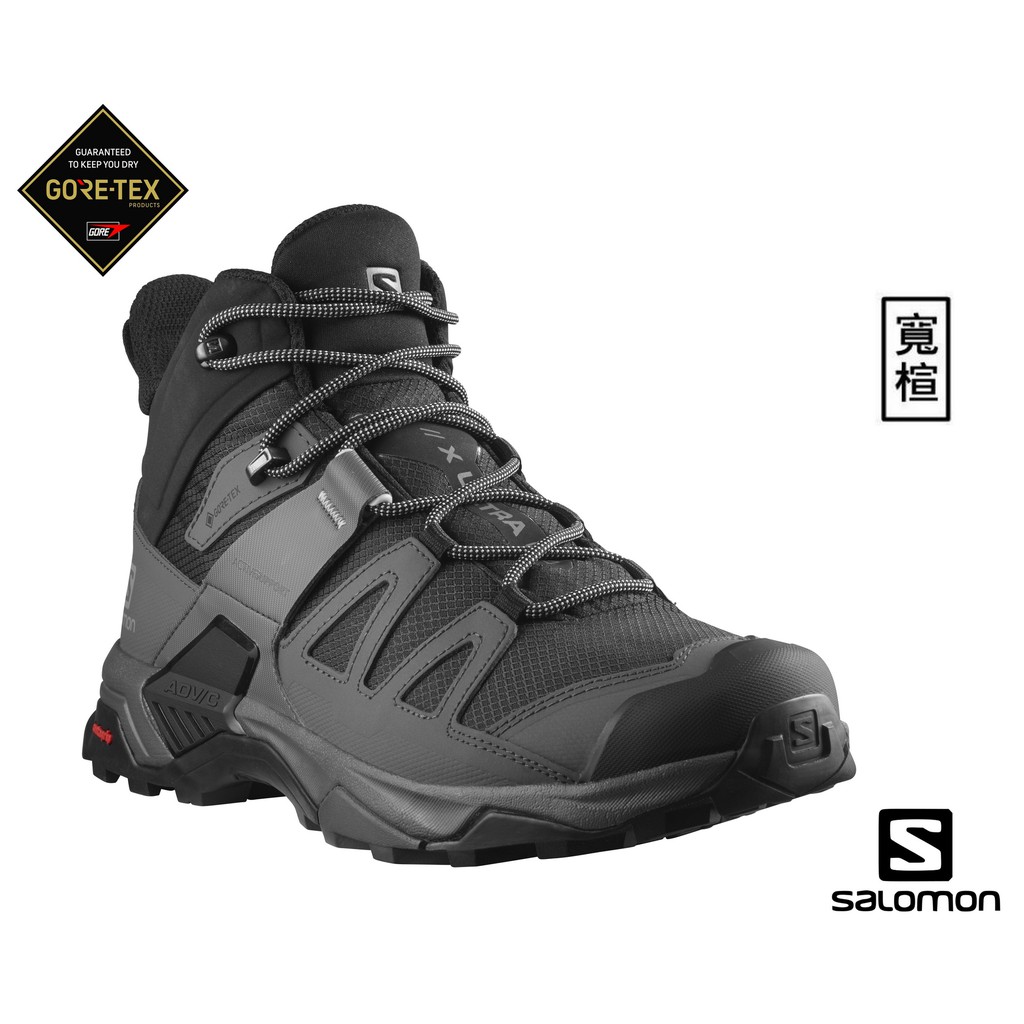 -7折出清-Salomon 男 GoreTex防水寬楦中筒登山鞋/X ULTRA 4 /L41294600/黑