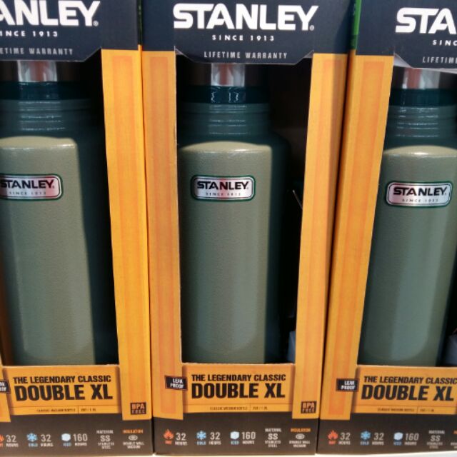 【美國Stanley】不鏽鋼保溫瓶／經典真空保溫瓶(1.9L-錘紋綠)