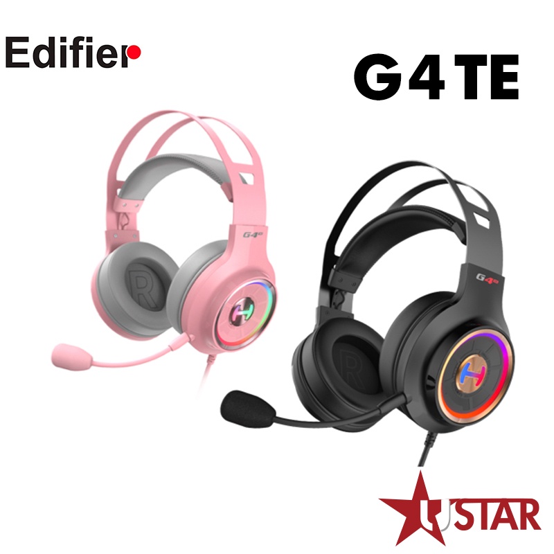 Edifier 漫步者 G4TE USB電競耳機 黑/粉