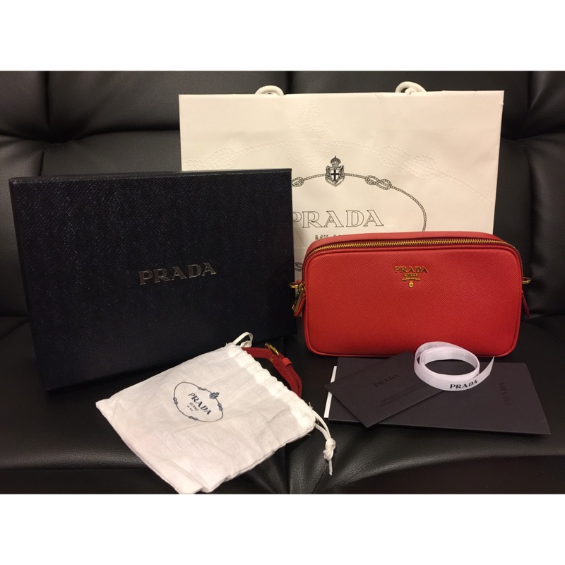 PRADA SAFFIANO 雙拉鍊迷你斜背包