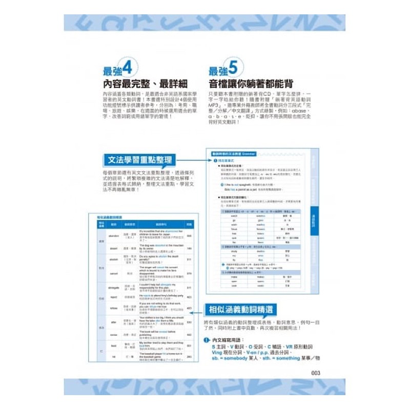 最強英文動詞辭典 滿足各種英文程度學者者 1 850個動詞完整解析 附躺著背動詞cd 蝦皮購物