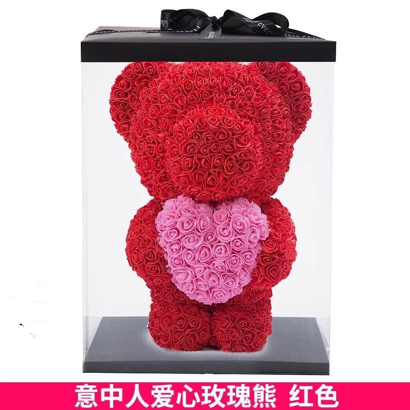 玫瑰花熊花禮盒送女生女朋友老婆生日表白圣誕情人節禮物 蝦皮購物