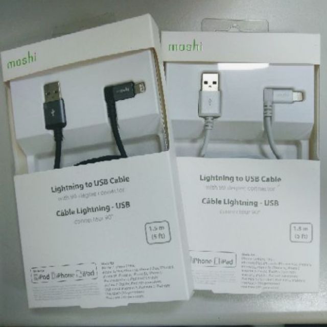 Moshi Lightning 90度直角 USB充電傳輸線1.5m (公司貨)