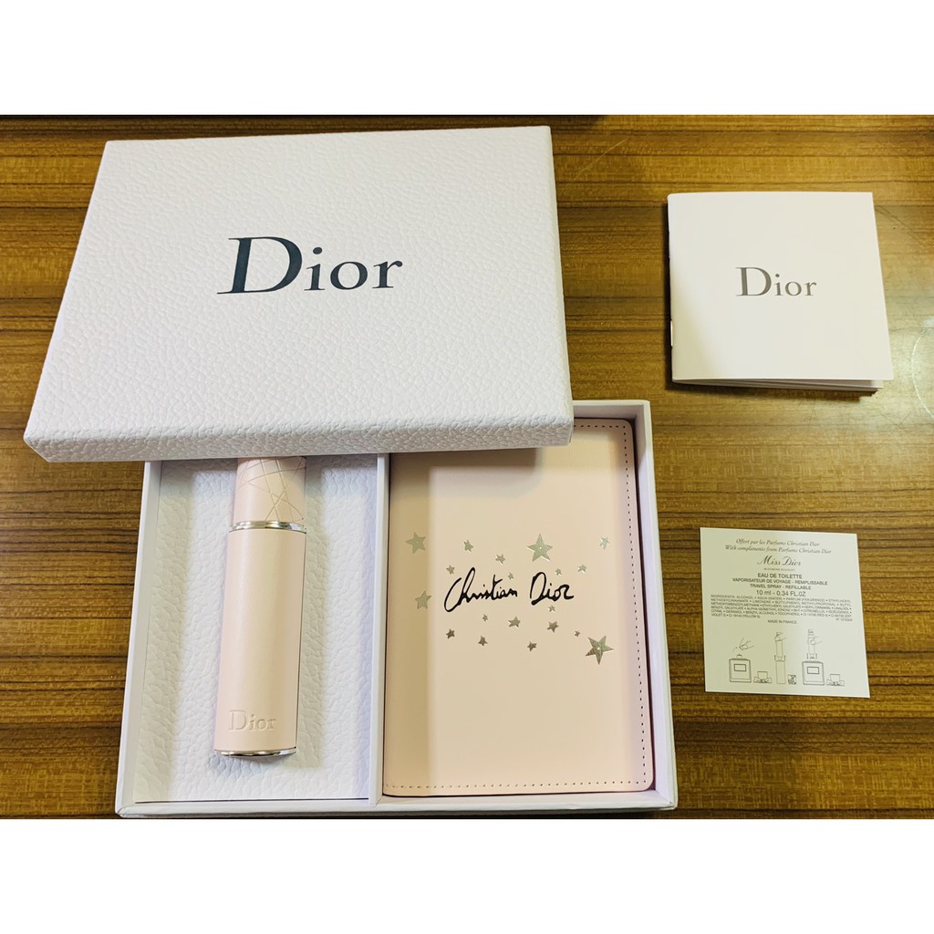 Dior 迪奧 - 花漾迪奧旅行組 - 可填充隨身香氛瓶(內含花漾迪奧淡香水10ml) &amp;護照套 - 專櫃貨 有中文標籤