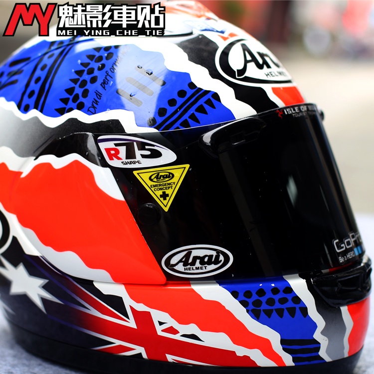 【愛車族】 ARAI RX7X RR5頭盔鏡片貼紙 反光貼摩托GP贊助商車手貼