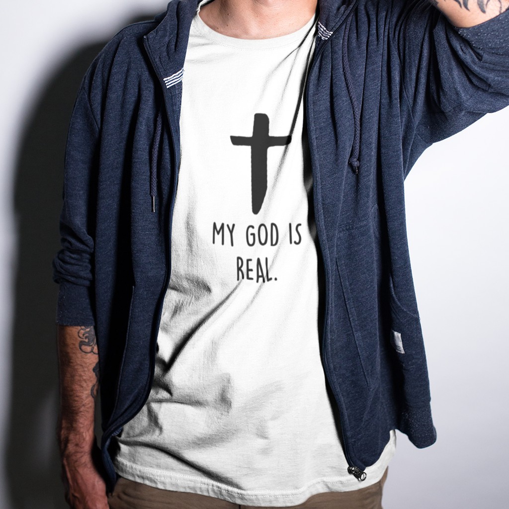 MY GOD IS REAL 中性短袖T恤 6色 (現貨) 上帝Jesus耶穌聖母十字架基督教聖經團體社團禮物