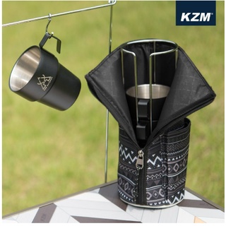 【韓國 KZM】不鏽鋼雙層馬克杯5入組(啞光黑) 露營 戶外 套杯組 K21T3K03