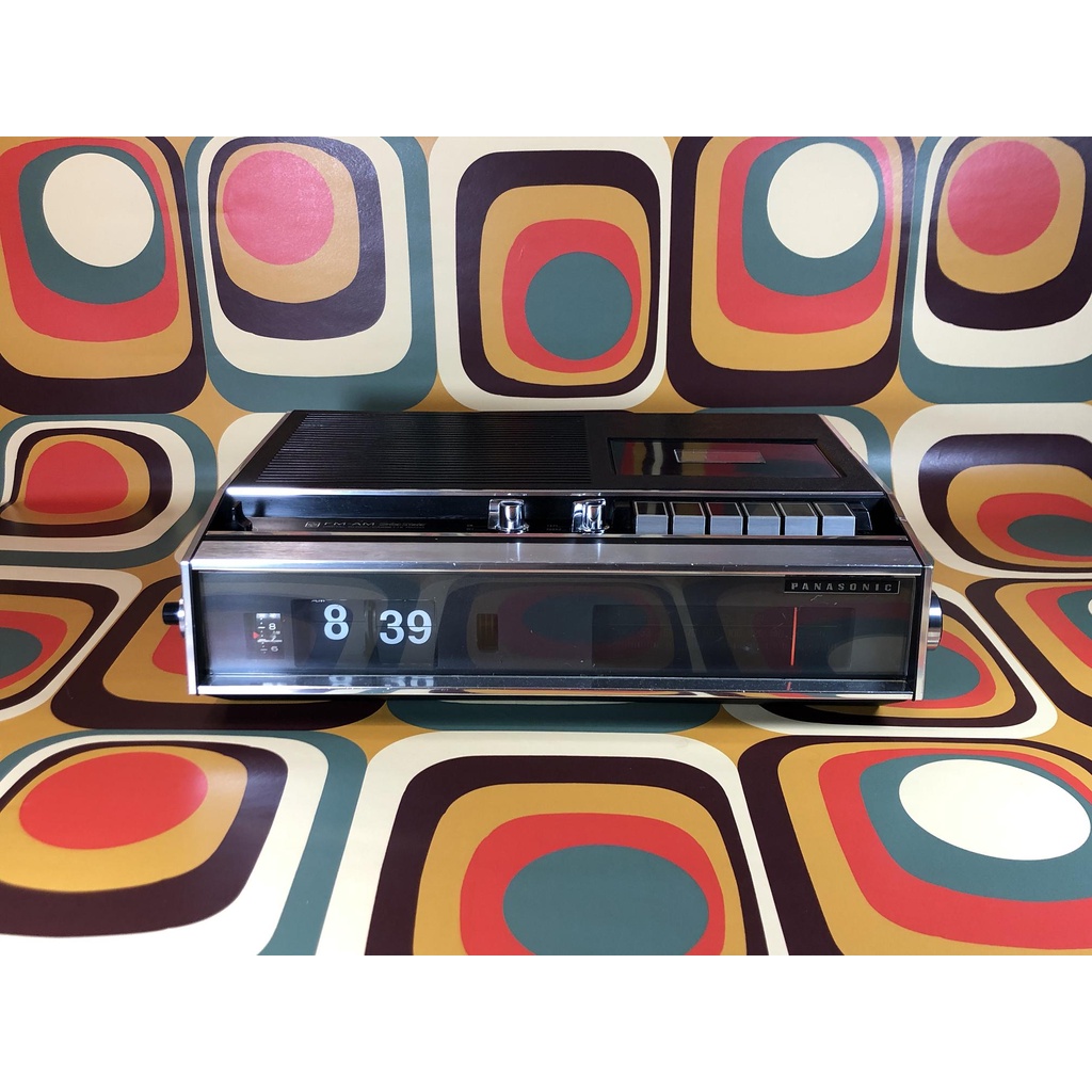 *夢幻逸品*1970年-太空時代翻頁鐘收音機+錄放音機 Panasonic RE-6600