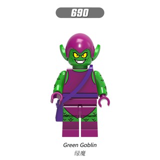 【積木班長】欣宏690綠魔綠惡魔蜘蛛人反派漫威超級英雄人偶袋裝/相容積木