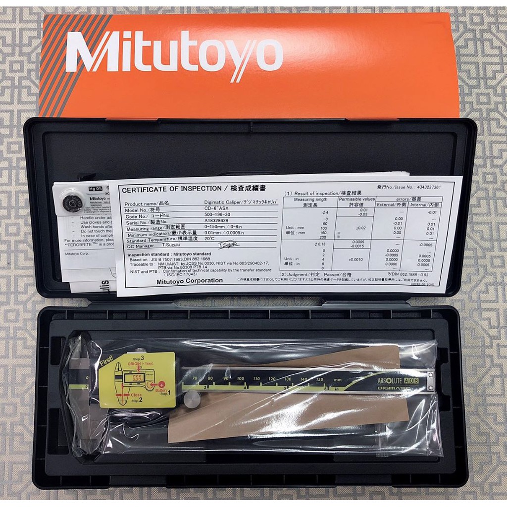 【卡尺專家】 日本三豐公司貨 Mitutoyo游標卡尺500-196-30 6"150mm  0.01mm