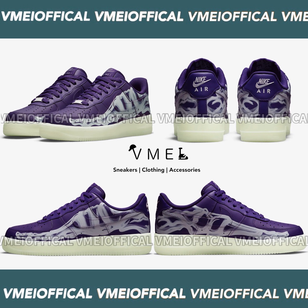 【VMEI_OFFICAL】Nike Air Force1Skeleton 萬聖節骷髏頭夜光男段女段CU8067-500