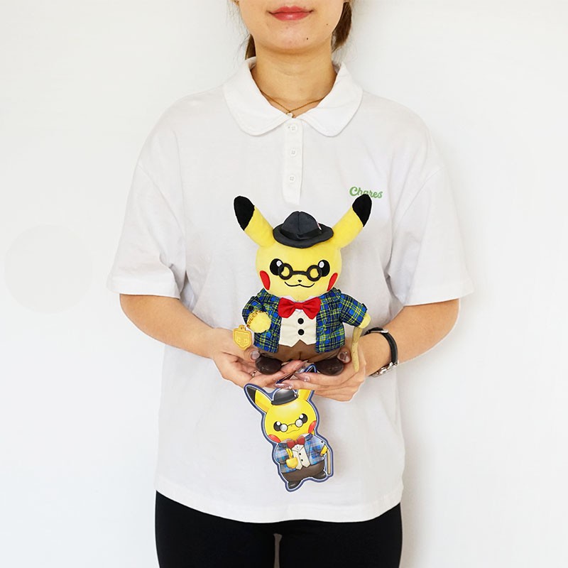 ~熱銷~新款日本pokemon周邊精靈寶可夢原裝正版紳士皮卡丘公仔玩偶毛絨玩具