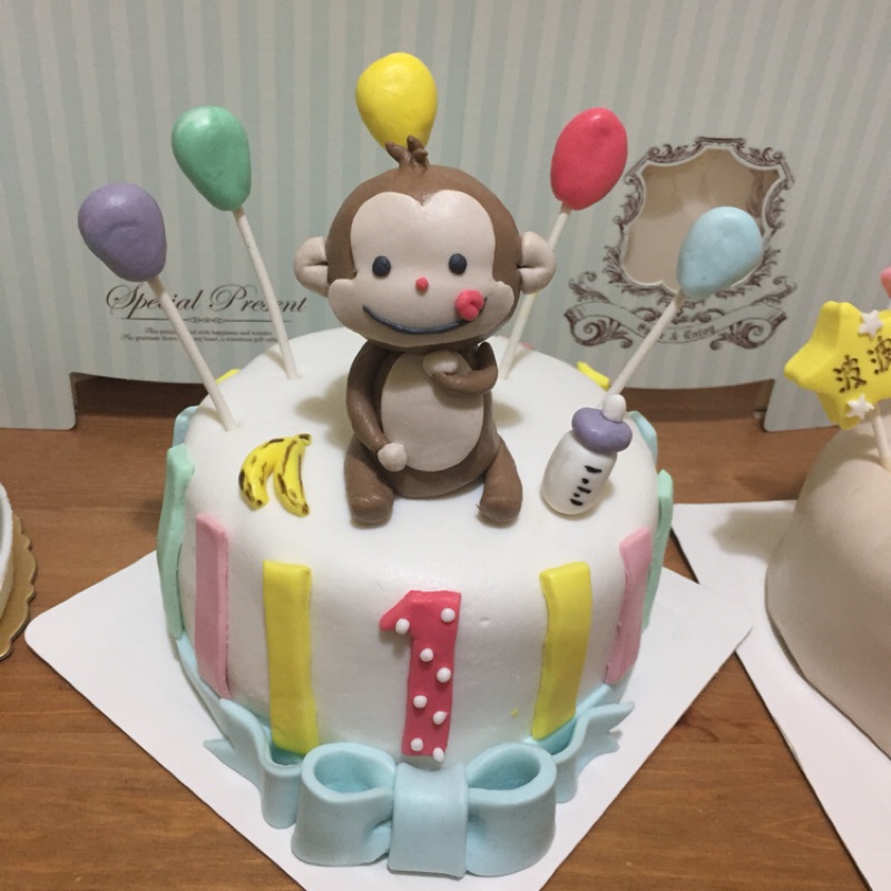 寇比造型蛋糕 猴子 客製化翻糖蛋糕/週歲蛋糕/杯子蛋糕/結婚蛋糕/婚禮小物