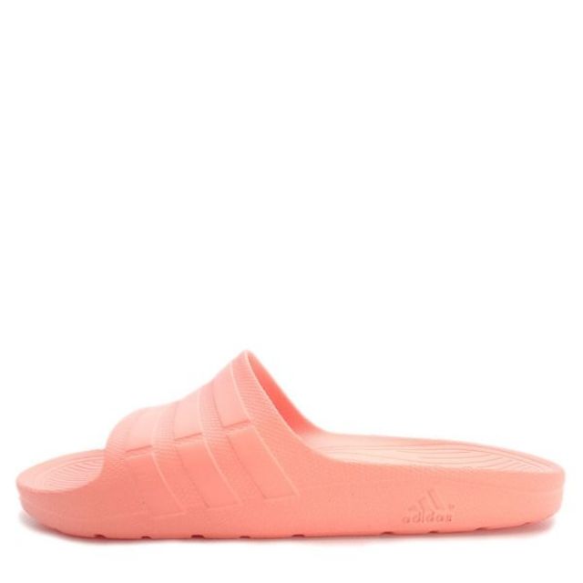 【adidas 愛迪達】拖鞋 Duramo Slide 女鞋 童鞋 一體式 耐穿  夏日拖鞋 海灘 輕便 穿搭 粉橘