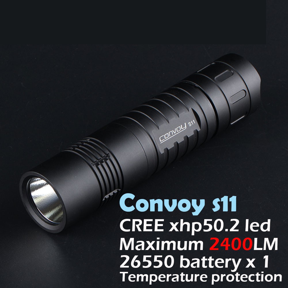 Convoy S11手電筒 CREE XHP50.2 LED 2400 流明  (26650*1 泛光款)
