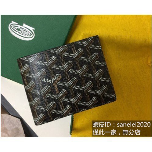 Mimi 二手精品店 Goyard 短夾黑色8卡短款錢包兩折皮夾現貨 蝦皮購物